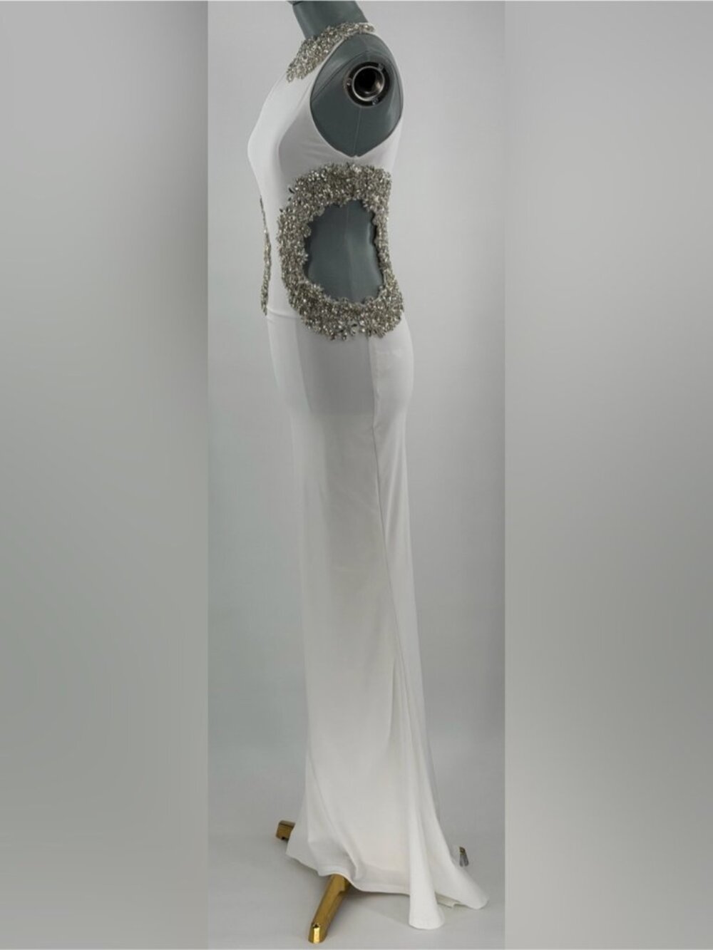 🆕 BRONX & BANCO 🧿 NWOT Camila Rhinestone Cut-Out Gown, White - Sz XS US 2 - Picture 6 of 16